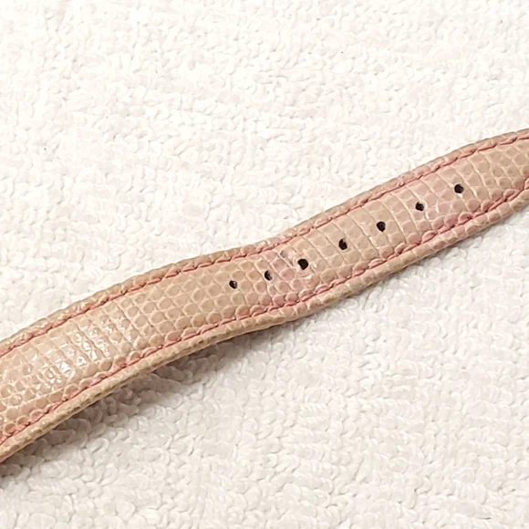 Croton Diamonds Bezel Women's Watch Pink Genuine Strap Mother Pearl Dial Vintage - Picture 10 of 12